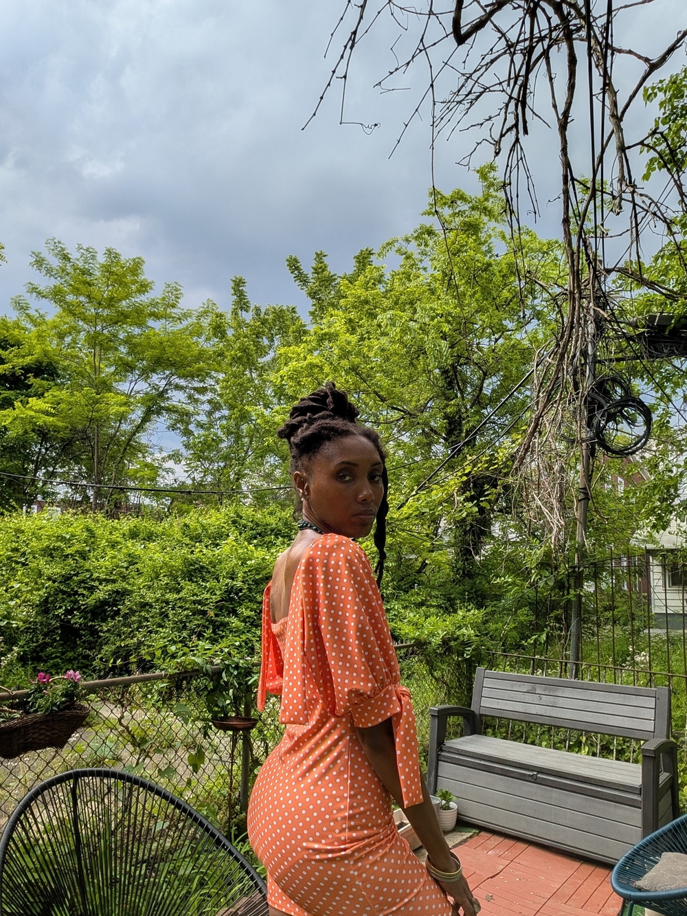 PrettyLittleThing Orange & White Polka Dot Dress